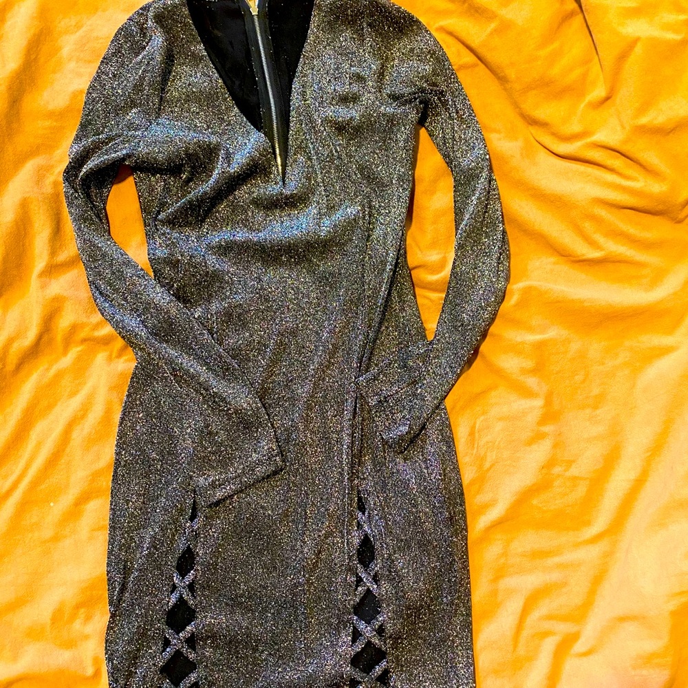 Black sparkle mini dress